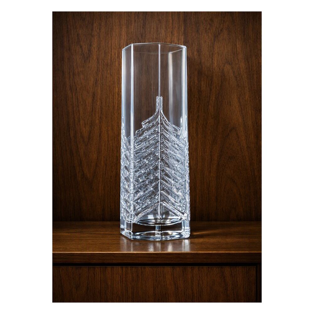 Littala Kuusi Vase Jorma Vennola Finland Pine Tree Danish Modern MCM 7" Crystal